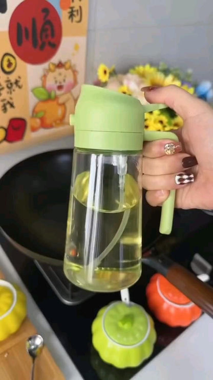 2-in-1 Olive Oil Sprayer & Dispenser Bottle – Refillable Cooking Oil Spray Pump for BBQ, Baking, Air Fryer & Kitchen Use